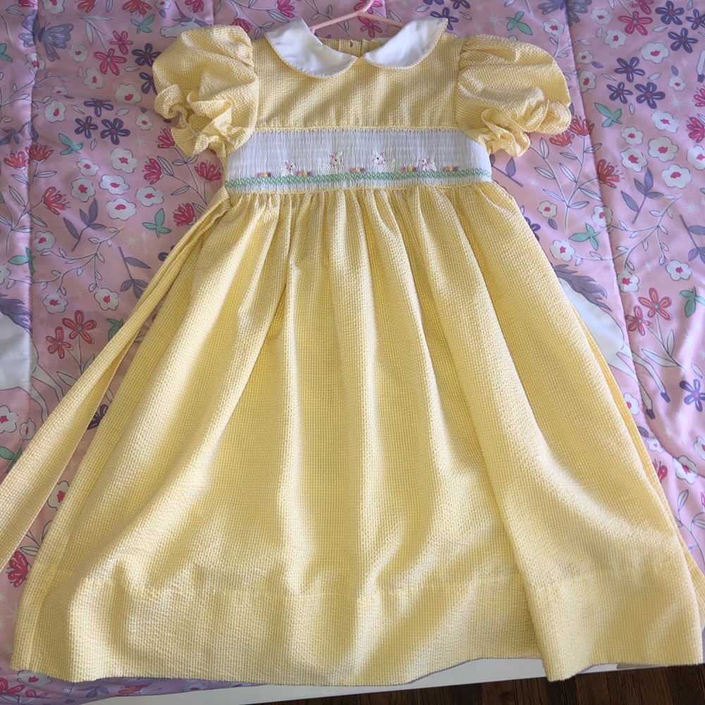 Gingham Easter Smocked Dress size 5 - Like new!